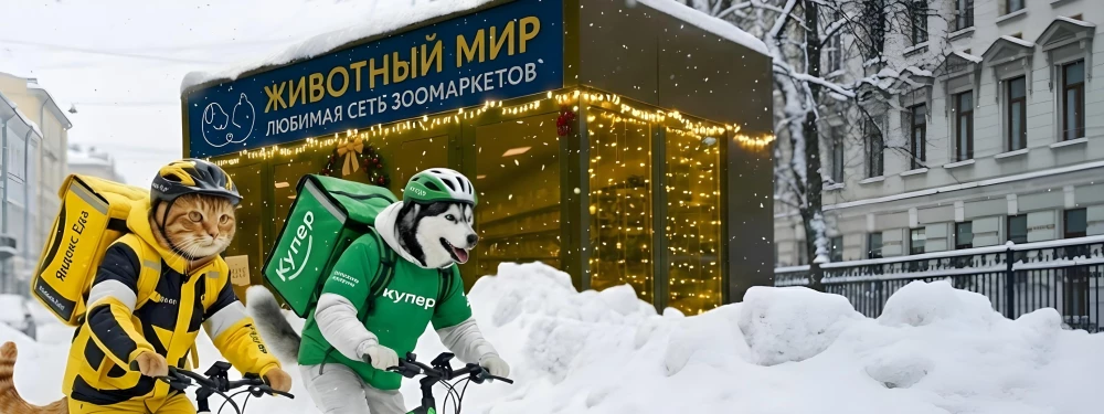 Быстрая доставка от 30-ти минут - с 1 декабря в сети Животный мир!